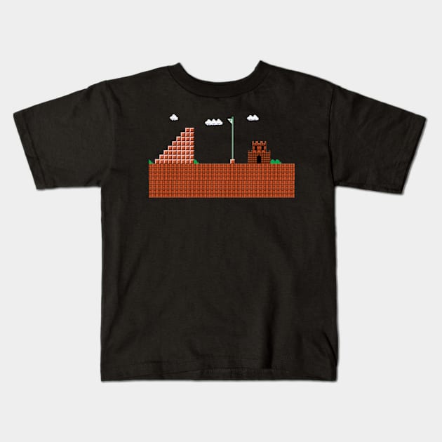 retro game castle Kids T-Shirt by nomadearthdesign